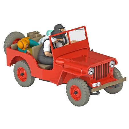 Tintin Transport Model car: the red Jeep Willys MB 1943 Nº06 1/24 (Moulinsart)