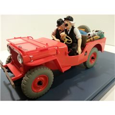 Tintin Transport Model car: the red Jeep Willys MB 1943 Nº06 1/24 (Moulinsart)