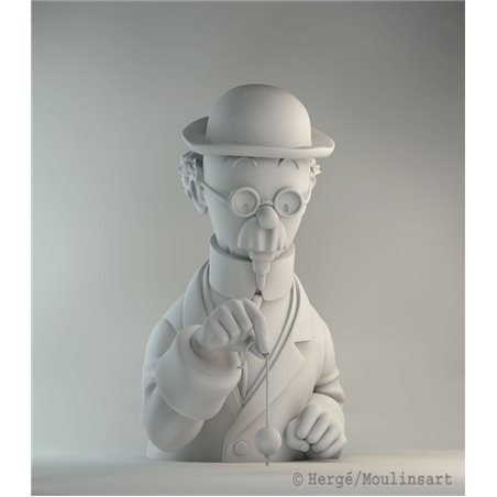 Tintin Statue: Porcelain-Bust: Professor Calculus matt 13 cm (Moulinsart 44208)