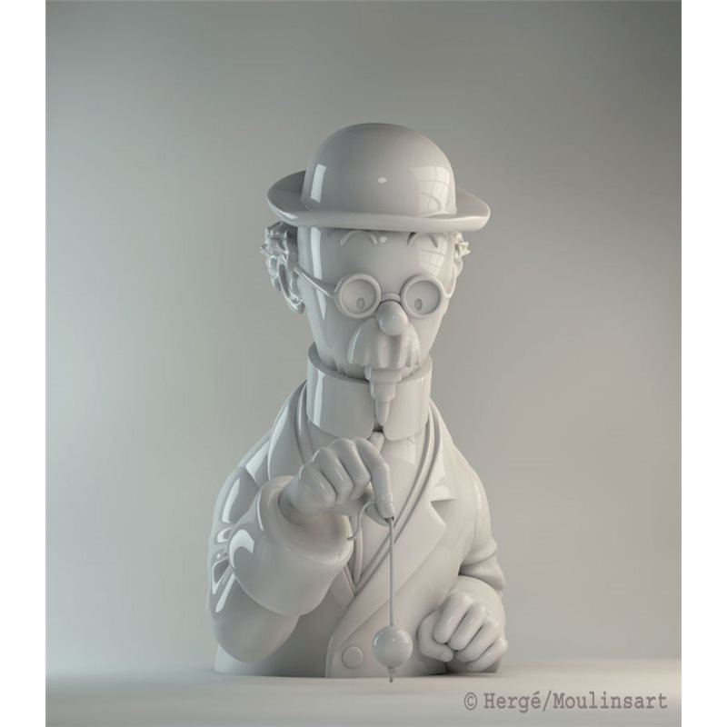 Tim und Struppi Figur: Büste Professor Bienlein in brilliant, 13 cm (Moulinsart 44209)