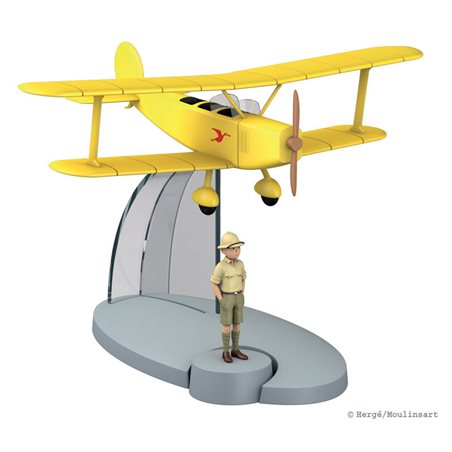 Seaplane Biplane with Tintin
