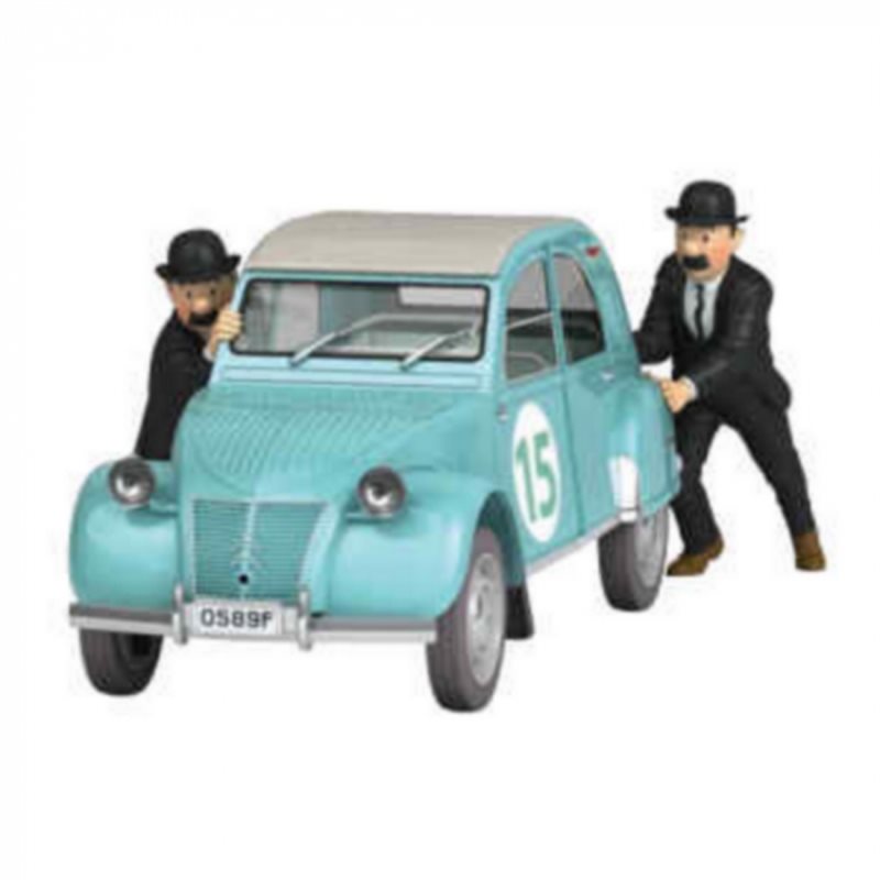 Tintin Transport Model car: the Citroën 2CV of the Rally Nº54 1/24 (Moulinsart 29954)