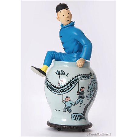 Figurine Tintin comes out of Vase