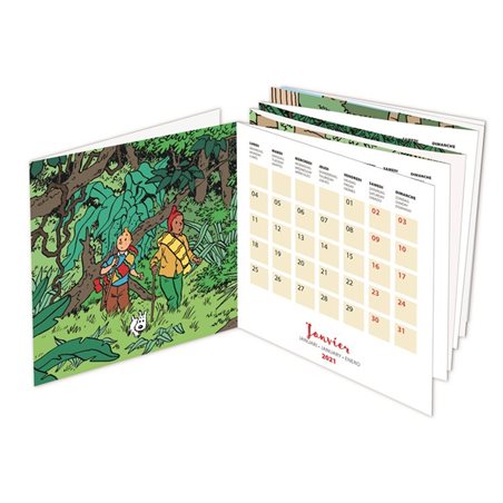 24400 2019 Desktop Calendar Tintin The Moon Adventure 15x21cm Moulinsart