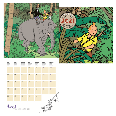 Tintin Calendar 2021 Save the Planet, German 30x30cm (Moulinsart 24443)