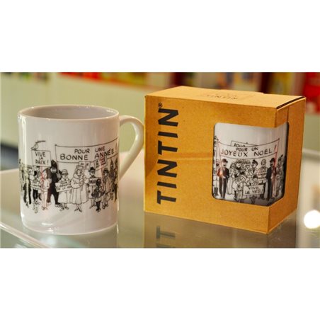 Porcelain mug Tintin Carte de Voeux 1972 (Moulinsart 47976)