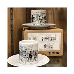 Tintin Mugs: Set of two espresso cups and saucers Carte de Voeux 1972 (Moulinsart 47982)