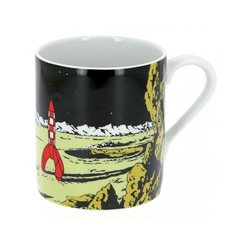 Tintin Mugs: Porcelain mug Tintin: The Lunar Rocket on the Moon (Moulinsart 47987)