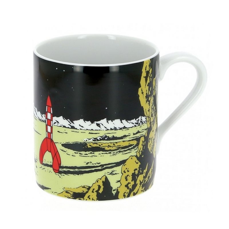 Tintin Mugs: Porcelain mug Tintin: The Lunar Rocket on the Moon (Moulinsart 47987)