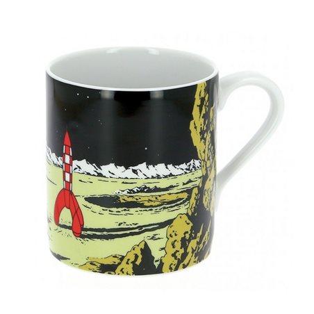 Tintin Mugs: Porcelain mug Tintin: The Lunar Rocket on the Moon (Moulinsart 47987)