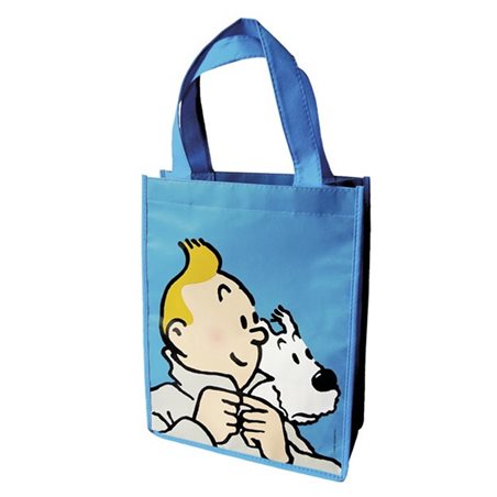 Tintin Bag: Set Tintin and Snowy, 2x bags, one in blue & one in red (Moulinsart 04289)