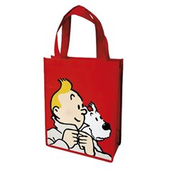 Tintin Bag: Set Tintin and Snowy, 2x bags, one in blue & one in red (Moulinsart 04289)