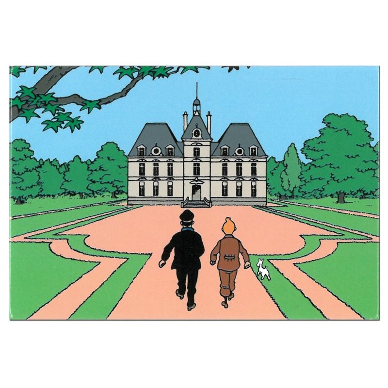 Tim und Struppi Magnet: Tim mit Haddock am Schloss Mühlenhof (Moulinsart 16021) Tim und Struppi Magnet: Tim mit Haddock am Schloss Mühlenhof (Moulinsart 16021)