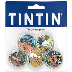 Tintin Magnet: Set of 5 decorative fridge magnets of Tintin at the Moulinsart Castle (Moulinsart 16024)