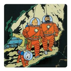 Tintin Magnet: Tintin with Haddock and Snowy on the Moon (Moulinsart 16025)