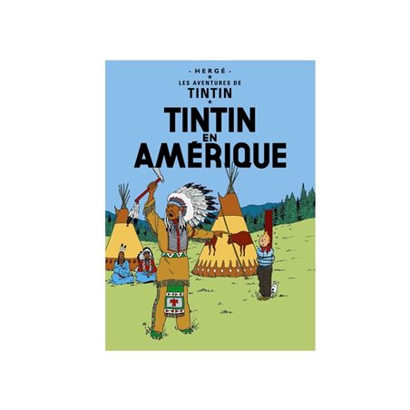 Tim und Struppi Postkarte: Tintin en Amérique, 15x10cm (Moulinsart 30071)