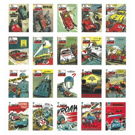 Set of 20 Jean Graton Cover Postcards from The Journal of Tintin (Moulinsart 31307)
