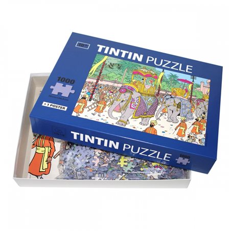 Tim und Struppi Puzzle: Der Königliche Elefant mit Poster 50x67cm 1000 Teile (Moulinsart 81545)
