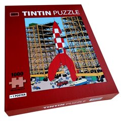 Tintin Puzzle: The Lunar Rocket take off with poster 50x67cm (Moulinsart 81549)