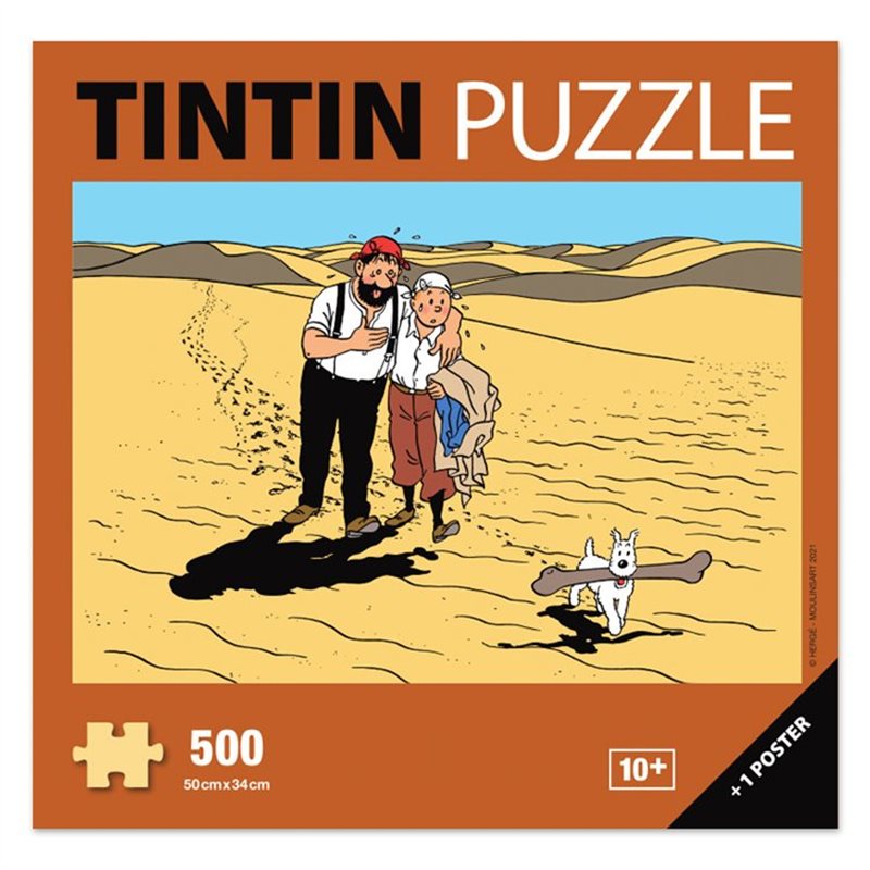 Tintin Puzzle: The Land of Thirst with poster 50x34cm (Moulinsart 81552)
