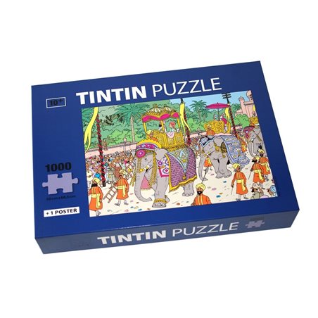 Tintin Puzzle: The elephant of his Highness with poster 50x67cm (Moulinsart 81545)