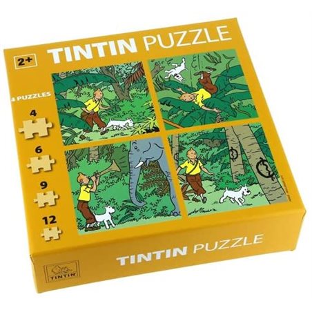 Tim und Struppi Puzzle: Jungle, 4, 6, 9 & 12 Teile (Moulinsart 81540)