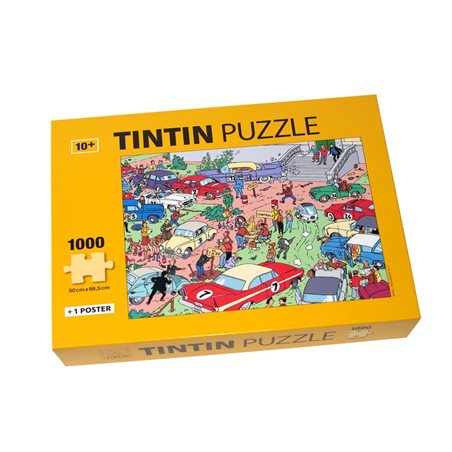 Tintin Puzzle: The Rally with poster 50x67cm (Moulinsart 81546)