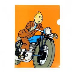 A4 Plastic Folder The Adventures of Tintin - The motorcycle ride (Moulinsart 15113)