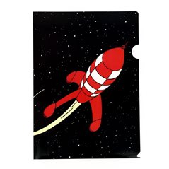 A4 Plastic Folder The Adventures of Tintin - The Lunar Red Rocket  (Moulinsart 15122)