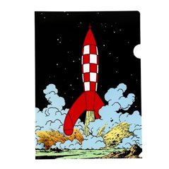 A4 Plastic Folder The Adventures of Tintin - The Lunar Rocket Launch (Moulinsart 15134)