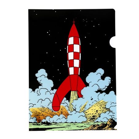 A4 Plastic Folder The Adventures of Tintin - The Lunar Rocket Launch (Moulinsart 15134)