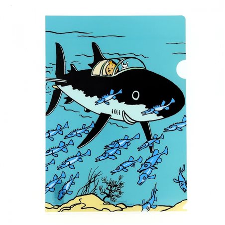 A4 Plastic Folder The Adventures of Tintin - The underwater shark  (Moulinsart 15136)