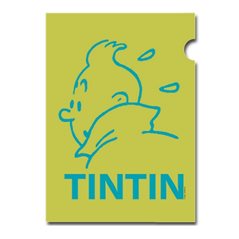 A4 Plastic Folder The Adventures of Tintin Green Perfil (Moulinsart 15162)