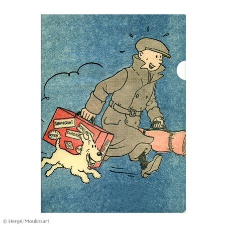A4 Plastic Folder The Adventures of Tintin - Homecoming from The Broken Ear (Moulinsart 15176)