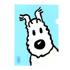 A4 Plastic Folder The Adventures of Tintin Snowy - Light Blue (Moulinsart 15111)