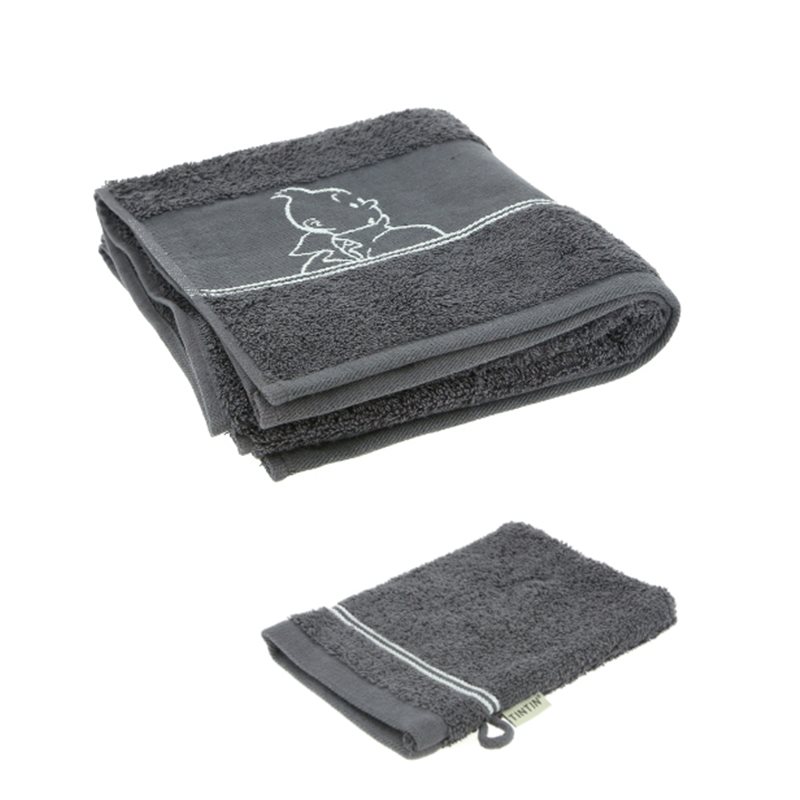 Tintin Bath Towel and Wash Cloth, in different colors (Moulinsart 130331-130333) Tintin Bath Towel and Wash Cloth, in different colors (Moulinsart 130331-130333)