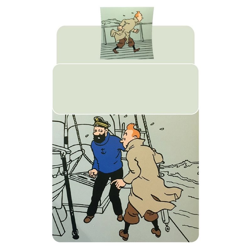 Tintin Duvet Cover and Pillowcase Tintin and Haddock, 140x180cm (Moulinsart 130327) Tintin Duvet Cover and Pillowcase Tintin and Haddock, 140x180cm (Moulinsart 130327)