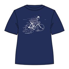 Tim und Struppi T-Shirt Lotus Fahrrad Blau, Größe S bis XL (Moulinsart 884069)