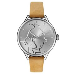 Tim und Struppi Uhr: Leder Armbanduhr Classic Größe M (Moulinsart 82438)