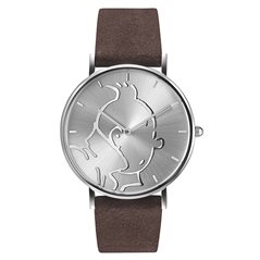 Tim und Struppi Uhr: Leder Armbanduhr, Classic Größe S (Moulinsart 82440)