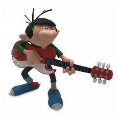 Gaston Lagaffe Statue Resin: Rock'n'Roll with his guitar (Attakus ATTC792)