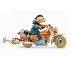 Gaston Lagaffe Figur: Gaston mit Motorrad, Kunstharz (Plastoy 00305)