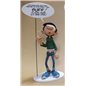 Gaston Lagaffe Statue Resin: Gaston holding sign "Eine Idee!" (Plastoy 289)