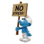 Smurf Statue Resin: Smurf with sign "No Stress!", 12 cm (Plastoy 00149)
