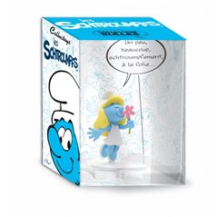 Smurf Statue Resin: Smurfette with sign "UN PEU, BEAUCOUP,..." (Plastoy 144) 