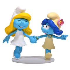 Smurf Statue Resin: Smurfette and Smurf Blossom 28cm (Puppy 755352)