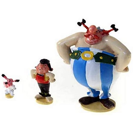 Asterix & Obelix Figur: Metallfigur Idefix, Pepe und Obelix Luft anhaltend (Pixi 2355)