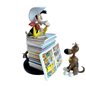 Lucky Luke Figur: Kunstharzfigur Luke & Rantanplan mit Comic-Stapel (Platoy 0391)