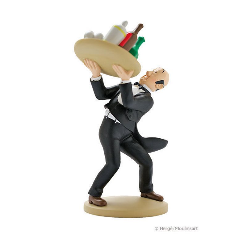 Tintin Collectible Comic Statue resin: Butler Nestor with tray (Moulinsart 42189)