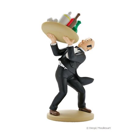 Tintin Collectible Comic Statue resin: Butler Nestor with tray (Moulinsart 42189)